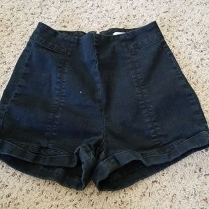 High waisted black shorts